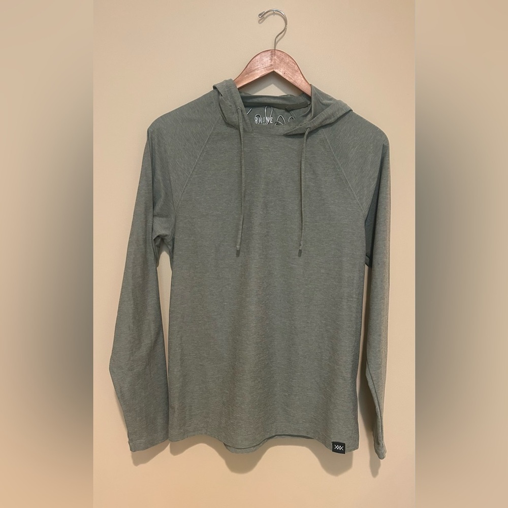 RHONE Men’s Lightweight Hooded Long-Sleeve Shirt Color Sage Size Small